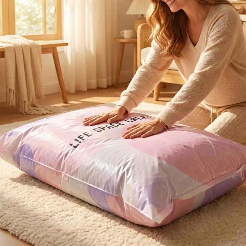 Thickened Stereoscopic No-Pump Vacuum Compression Bag