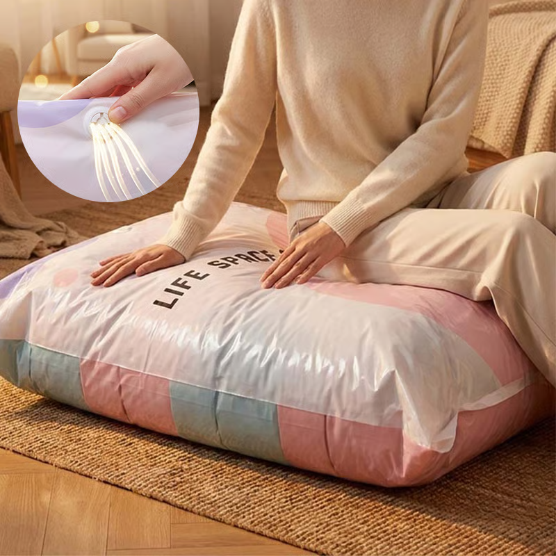 Thickened Stereoscopic No-Pump Vacuum Compression Bag